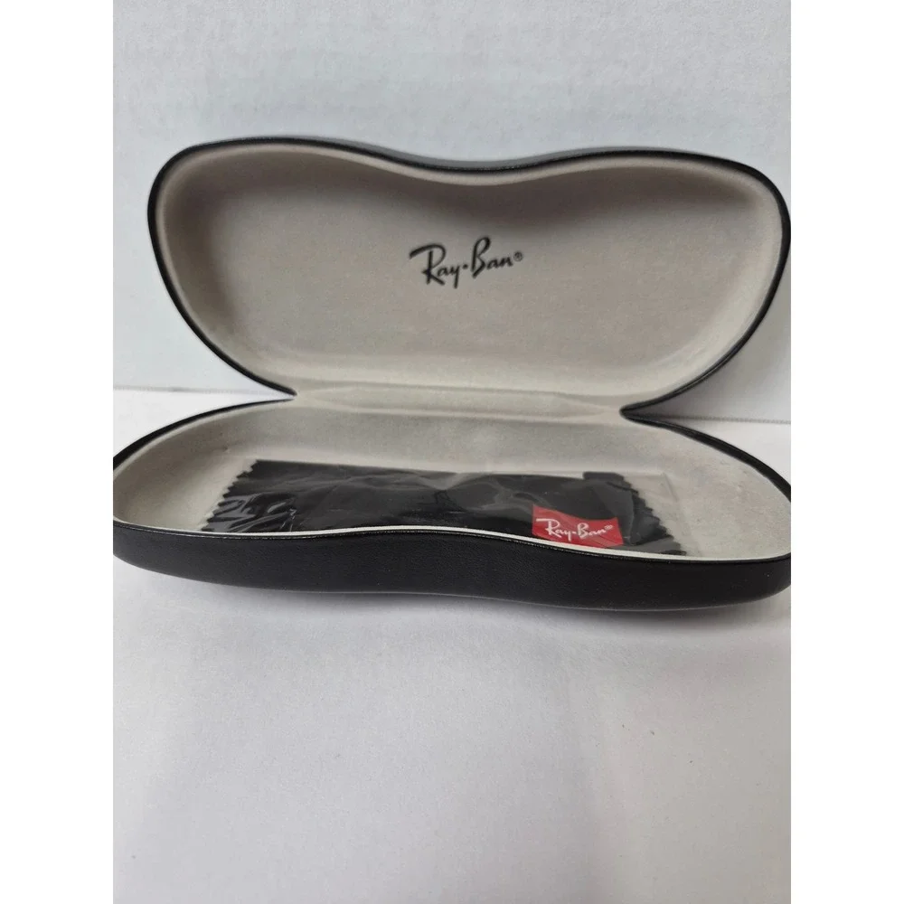 Ray Ban Black Hard Clamshell Sunglasses Case with New Cleaning Cloth